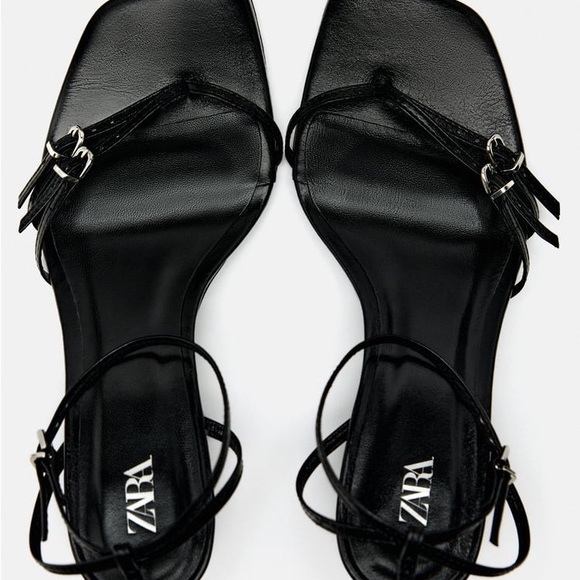 Zara Heeled Leather Sandals US 8 - Picture 6 of 7